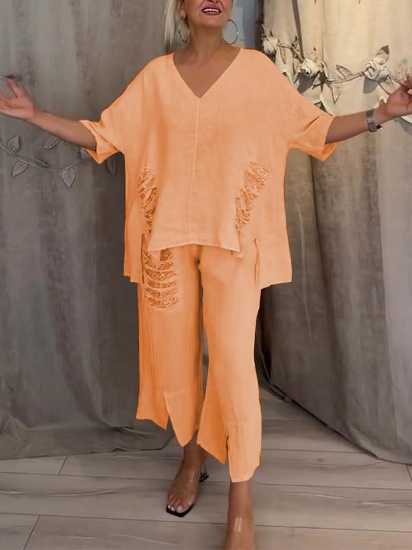 BIANCA | Conjunto de verão de duas peças com elegância sem esforço e conforto fluido para dias ensolarados