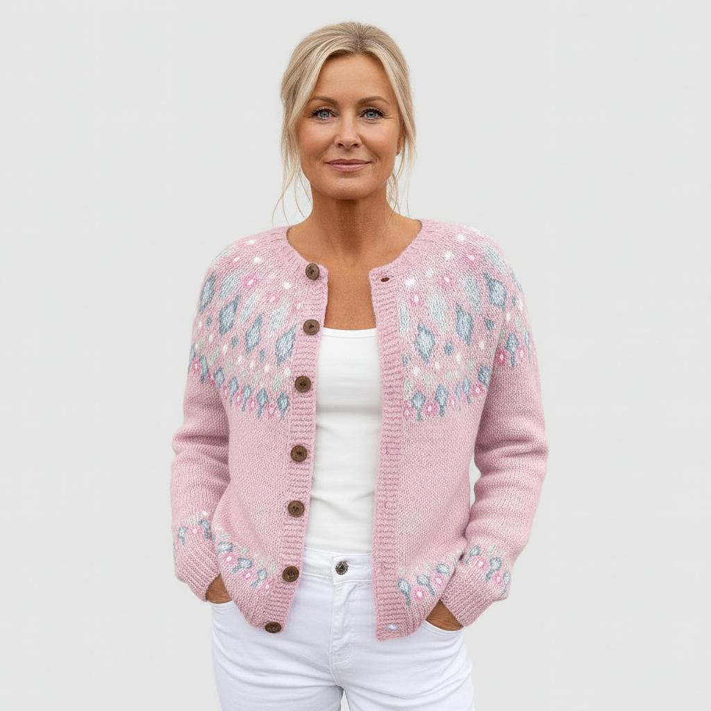 Elva™ | Cardigan de malha solta com estampa