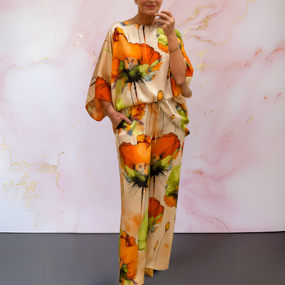 Moniek™ | Conjunto Feminino de Cetim com Duas Peças