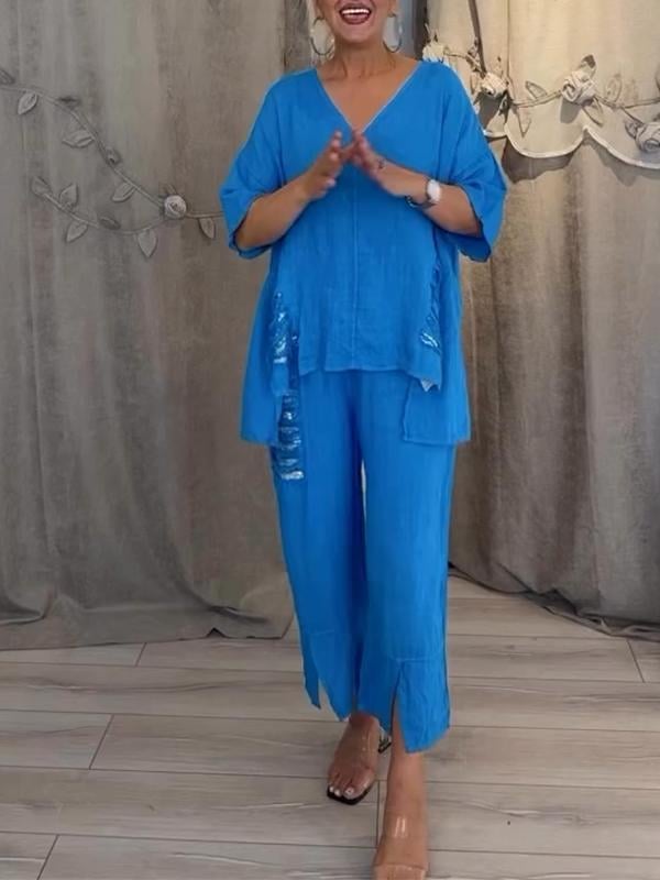 BIANCA | Conjunto de verão de duas peças com elegância sem esforço e conforto fluido para dias ensolarados