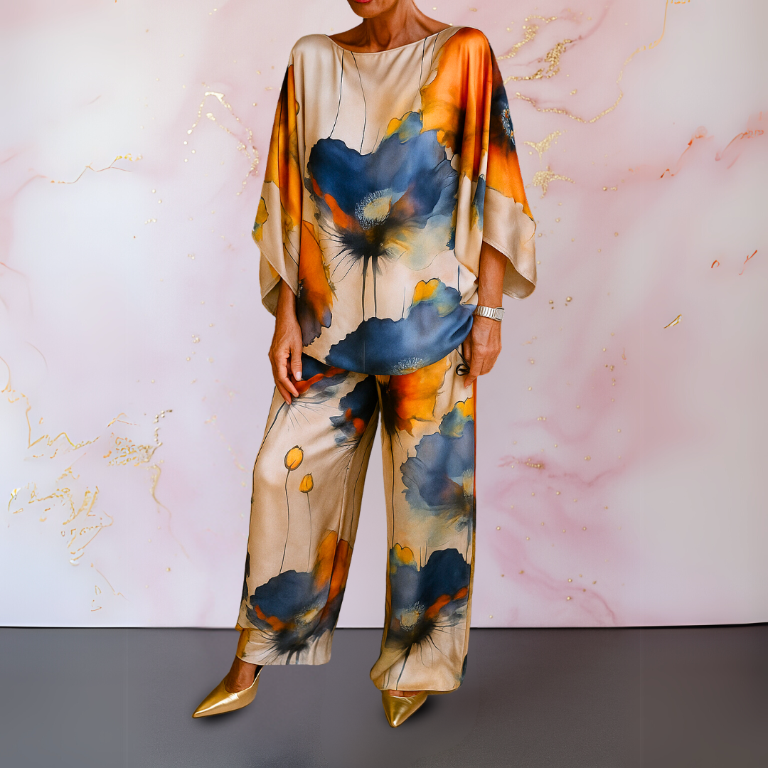 Moniek™ | Conjunto Feminino de Cetim com Duas Peças