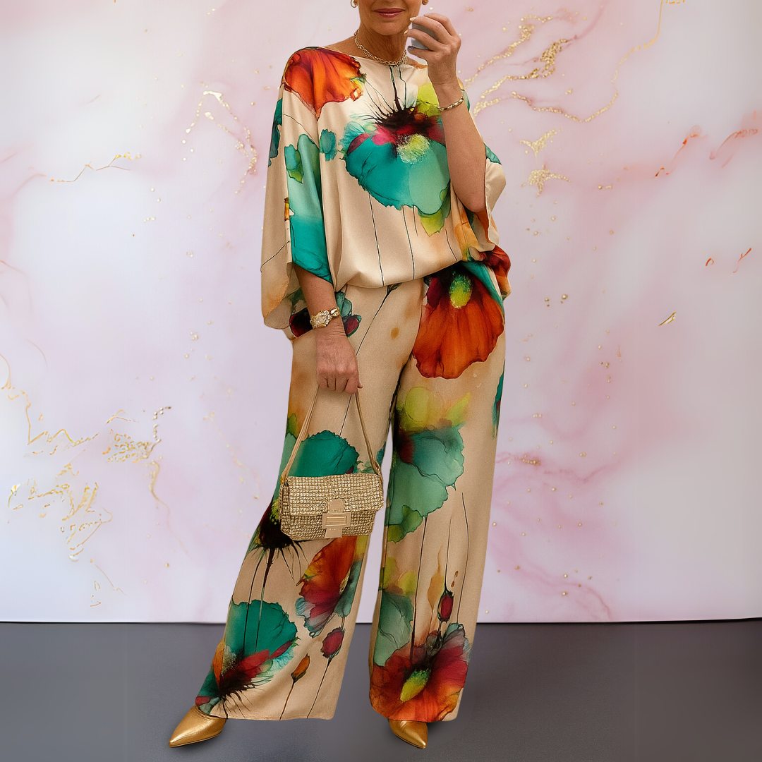 Moniek™ | Conjunto Feminino de Cetim com Duas Peças