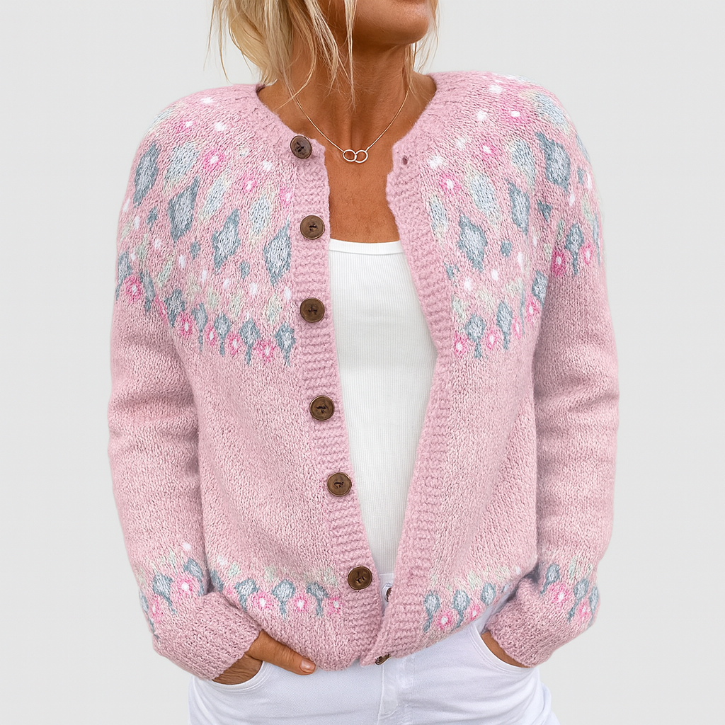 Elva™ | Cardigan de malha solta com estampa