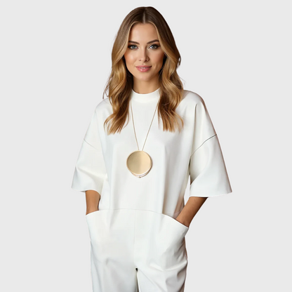 Julia - Macacão elegante de manga curta