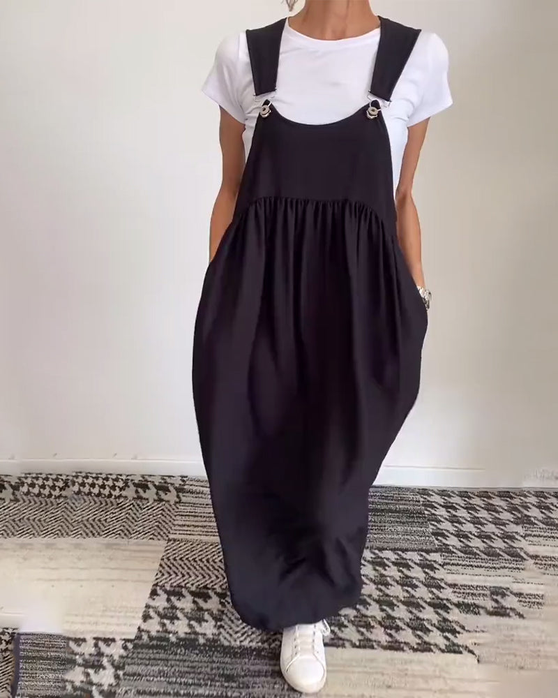 Alice | Vestido casual com alças de cor sólida