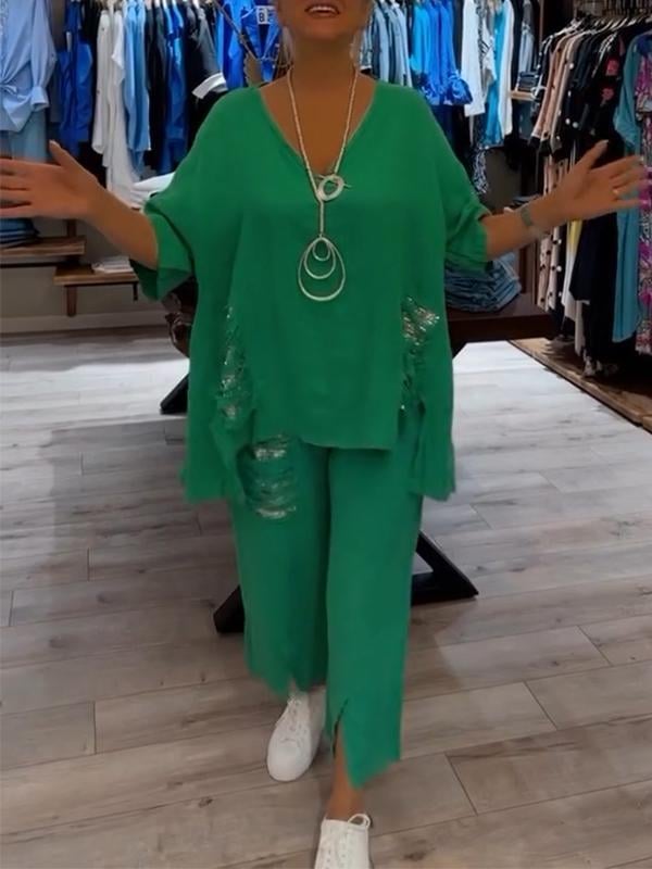 BIANCA | Conjunto de verão de duas peças com elegância sem esforço e conforto fluido para dias ensolarados