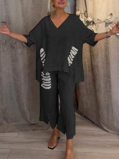 BIANCA | Conjunto de verão de duas peças com elegância sem esforço e conforto fluido para dias ensolarados