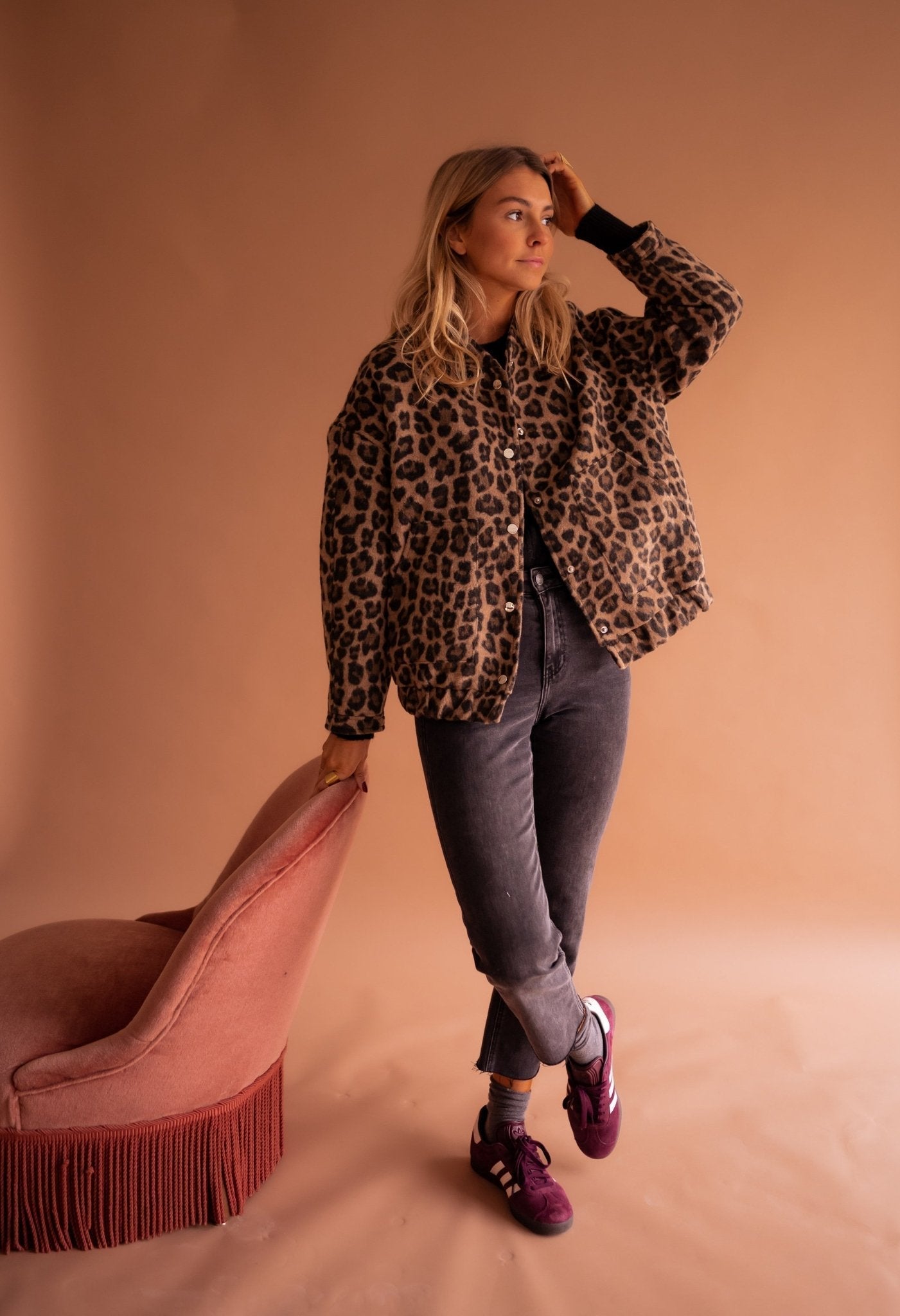 Luna | Jaqueta da moda com estampa de leopardo