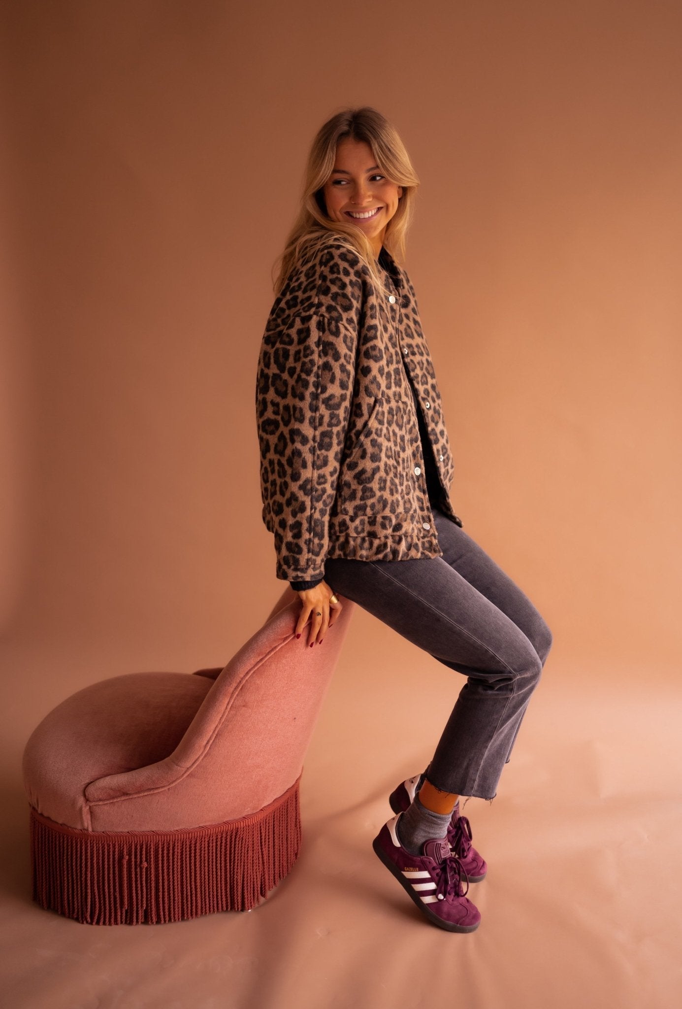 Luna | Jaqueta da moda com estampa de leopardo