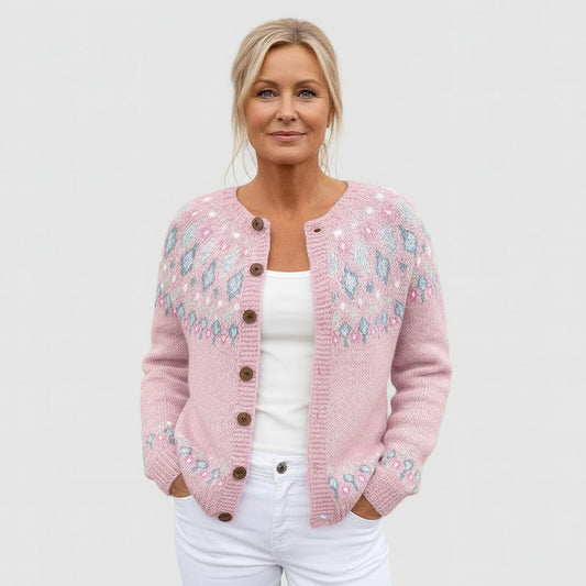Elva™ | Cardigan de malha solta com estampa