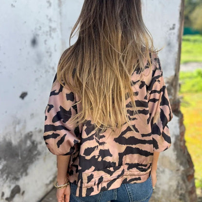 Zaira™ | Jaqueta de primavera com zíper zebra